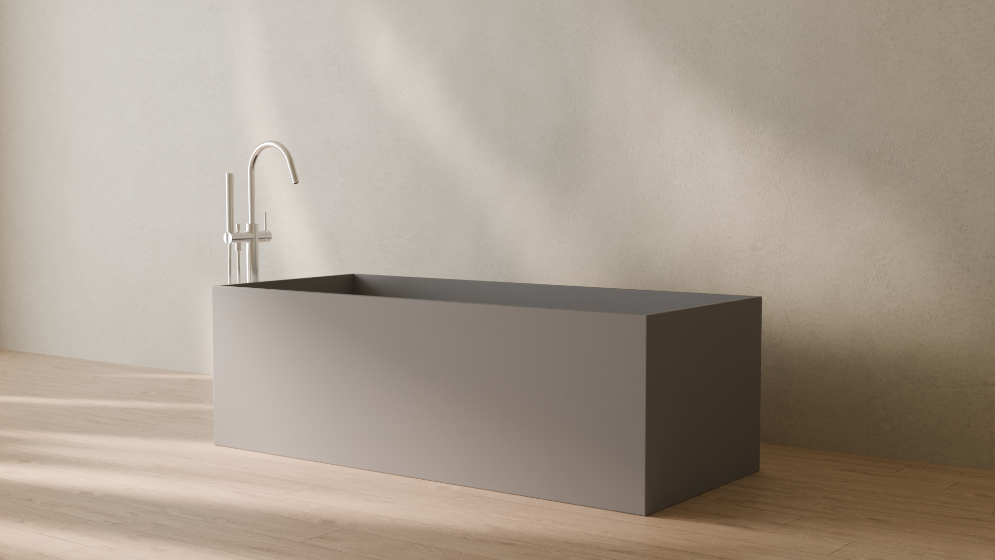 Badeloft render 2026 | BW-06-XL | Grey | Matte | angle 3 | 16x9