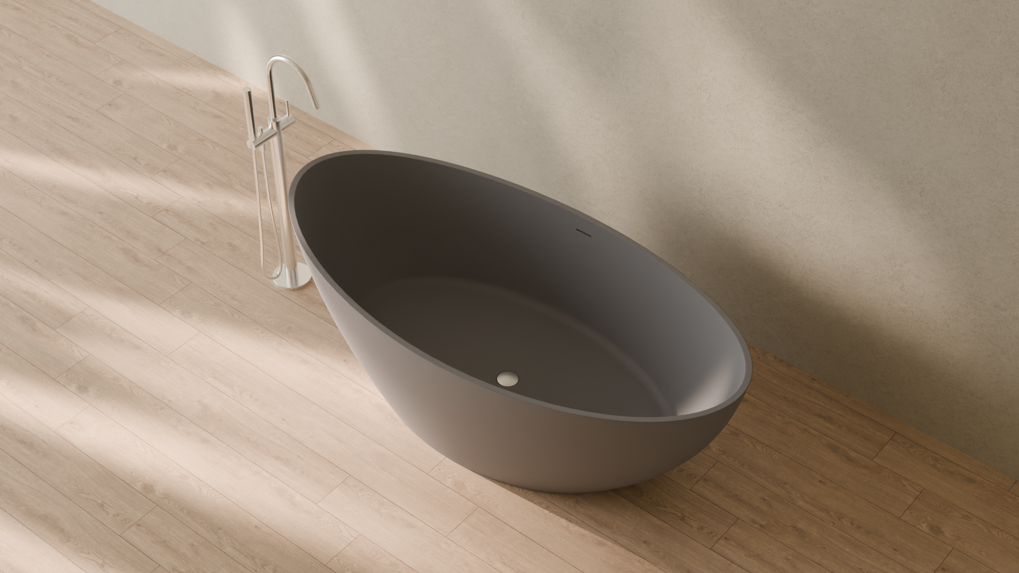 Badeloft render 2026 | BW-03-XL | Grey | Matte | angle 2 | 16x9