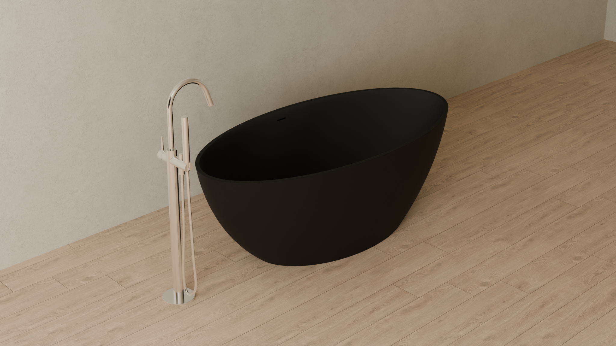 Badeloft render 2026 | BW-05-L | Black | Matte | angle 4 | 16x9