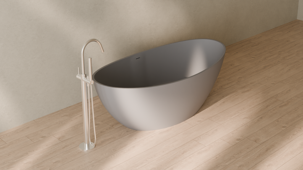 Badeloft render 2026 | BW-03-L | Grey | Matte | angle 4 | 16x9