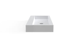 Badeloft WT-06-XXL glossy white wall mounted sink, silo view 2