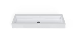 Badeloft WT-06-XXL glossy white wall mounted sink, silo view 1