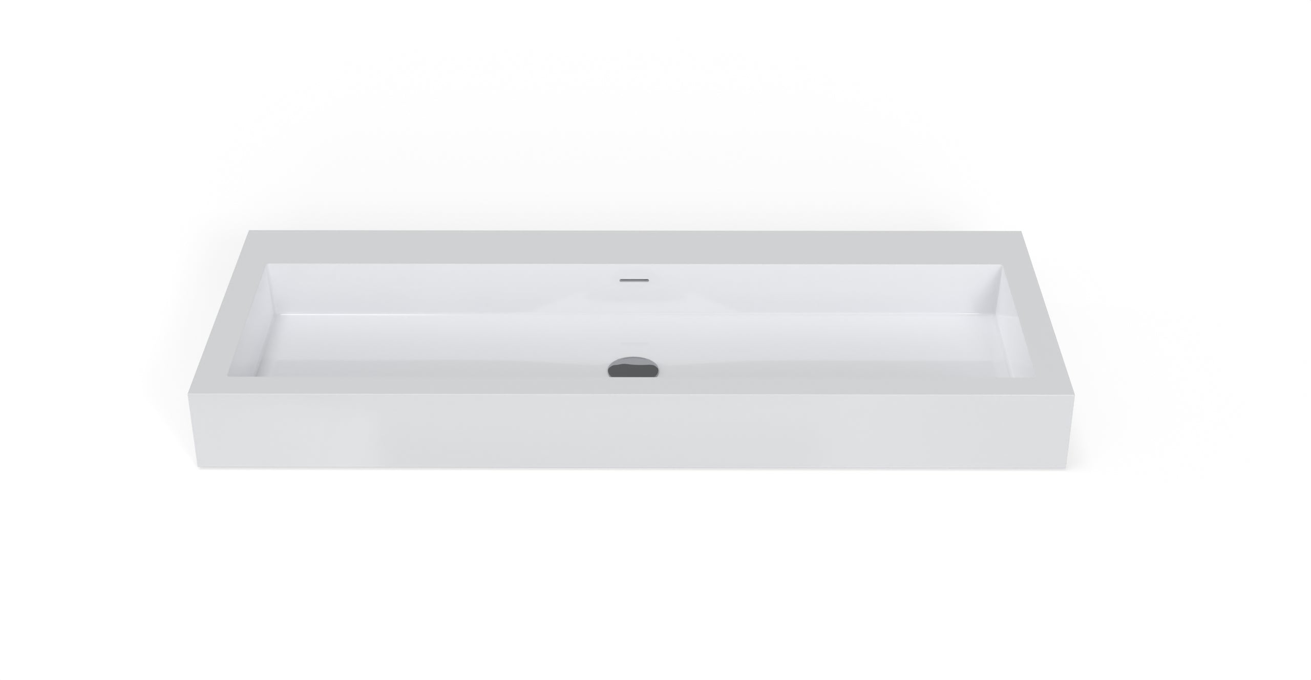 Badeloft WT-06-XXL glossy white wall mounted sink, silo view 1