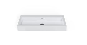 Badeloft WT-06-XL glossy white wall mounted sink, silo view 1