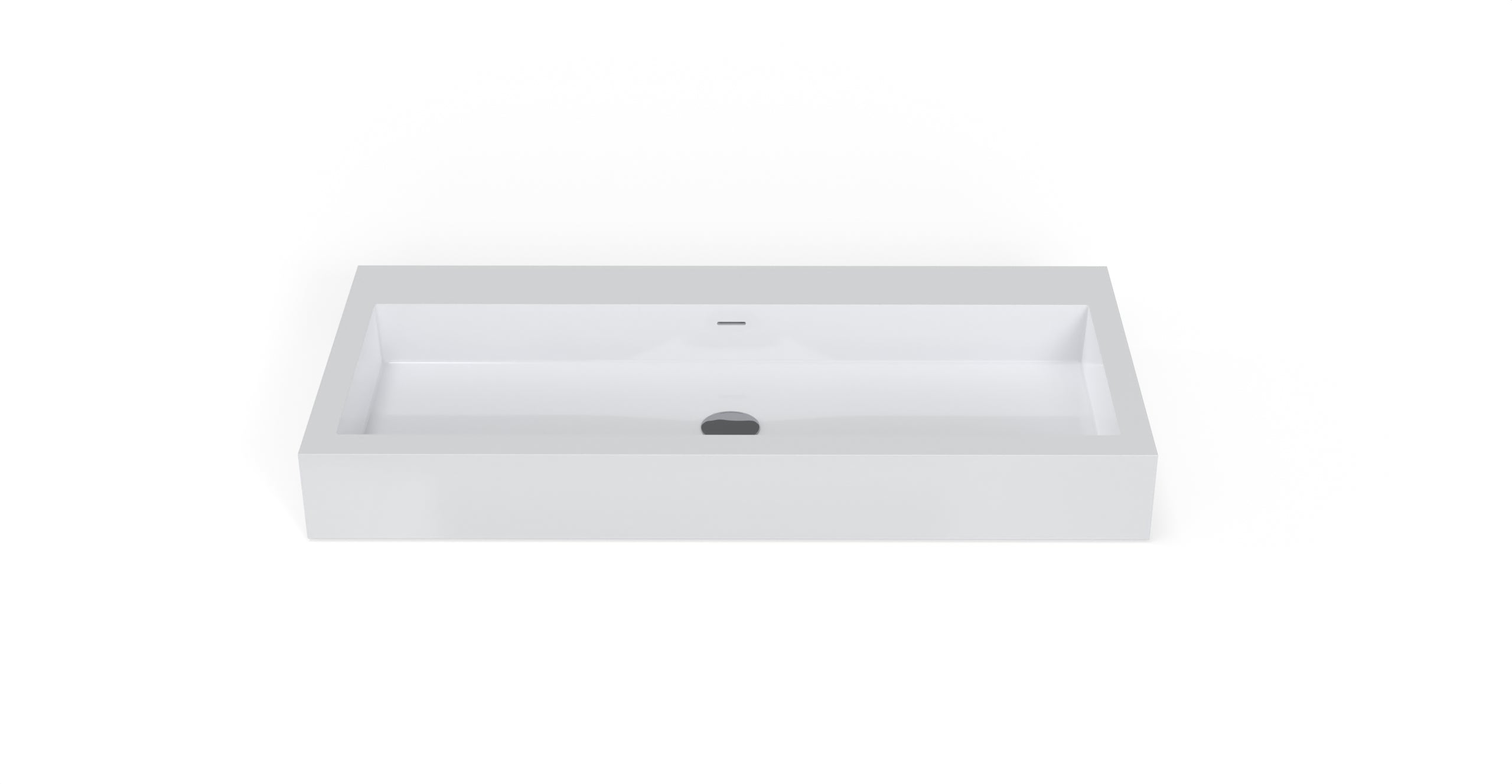 Badeloft WT-06-XL glossy white wall mounted sink, silo view 1