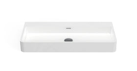 Badeloft WT-01-XL glossy white wall mounted sink, silo view 1