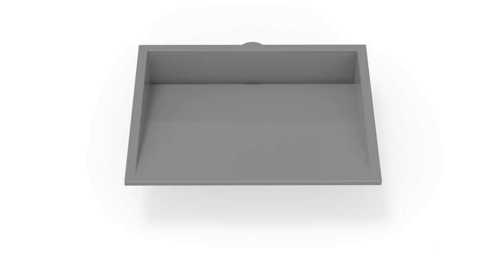 Badeloft UB-04-M-GRY glossy grey undermount ramp sink, product view 3