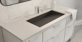 Badeloft UB-04-32-BLK matte black undermount ramp sink, lifestyle view 4