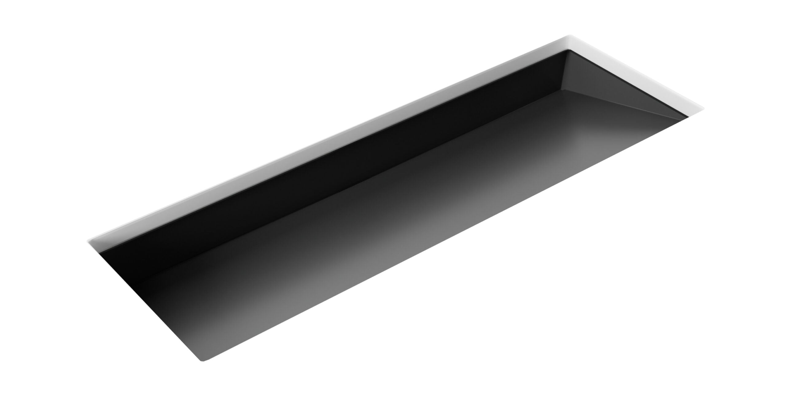 Badeloft UB-04-XL-BLK undermount ramp sink, top view