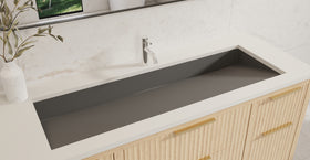 Badeloft UB-04-XL-BLK matte black undermount ramp sink, lifestyle view 4