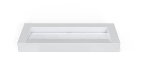 Badeloft WT-04-C glossy white wall mounted sink, front view