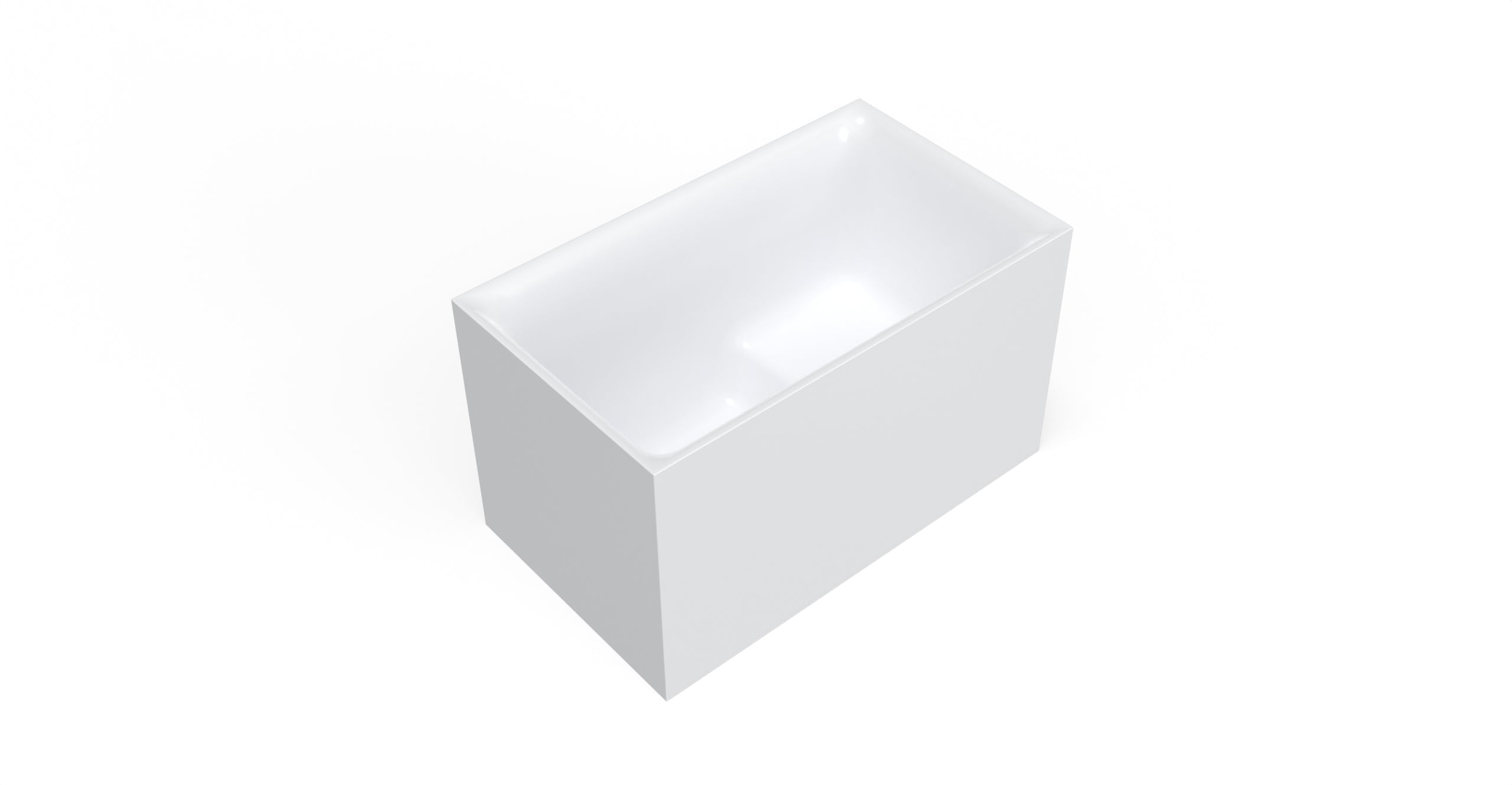 Badeloft BW-06-S glossy white freestanding bathtub, silo view 2