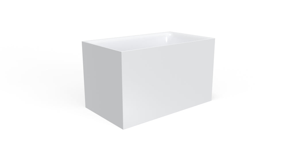 Badeloft BW-06-S glossy white freestanding bathtub, silo view 1