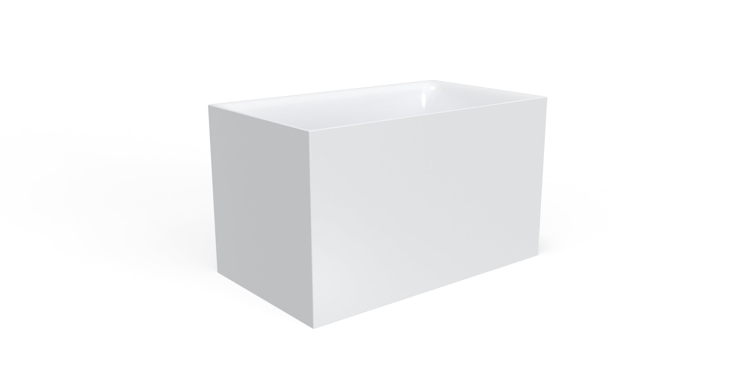 Badeloft BW-06-S glossy white freestanding bathtub, silo view 1