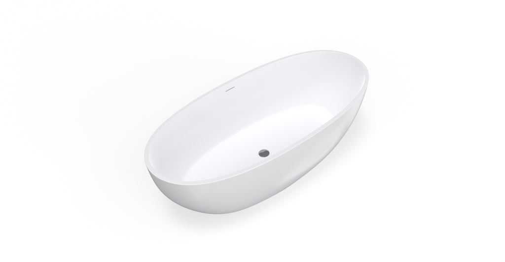 Badeloft BW-10-XL glossy white freestanding bathtub, silo view 3