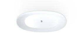 Badeloft BW-10-XL glossy white freestanding bathtub, top view
