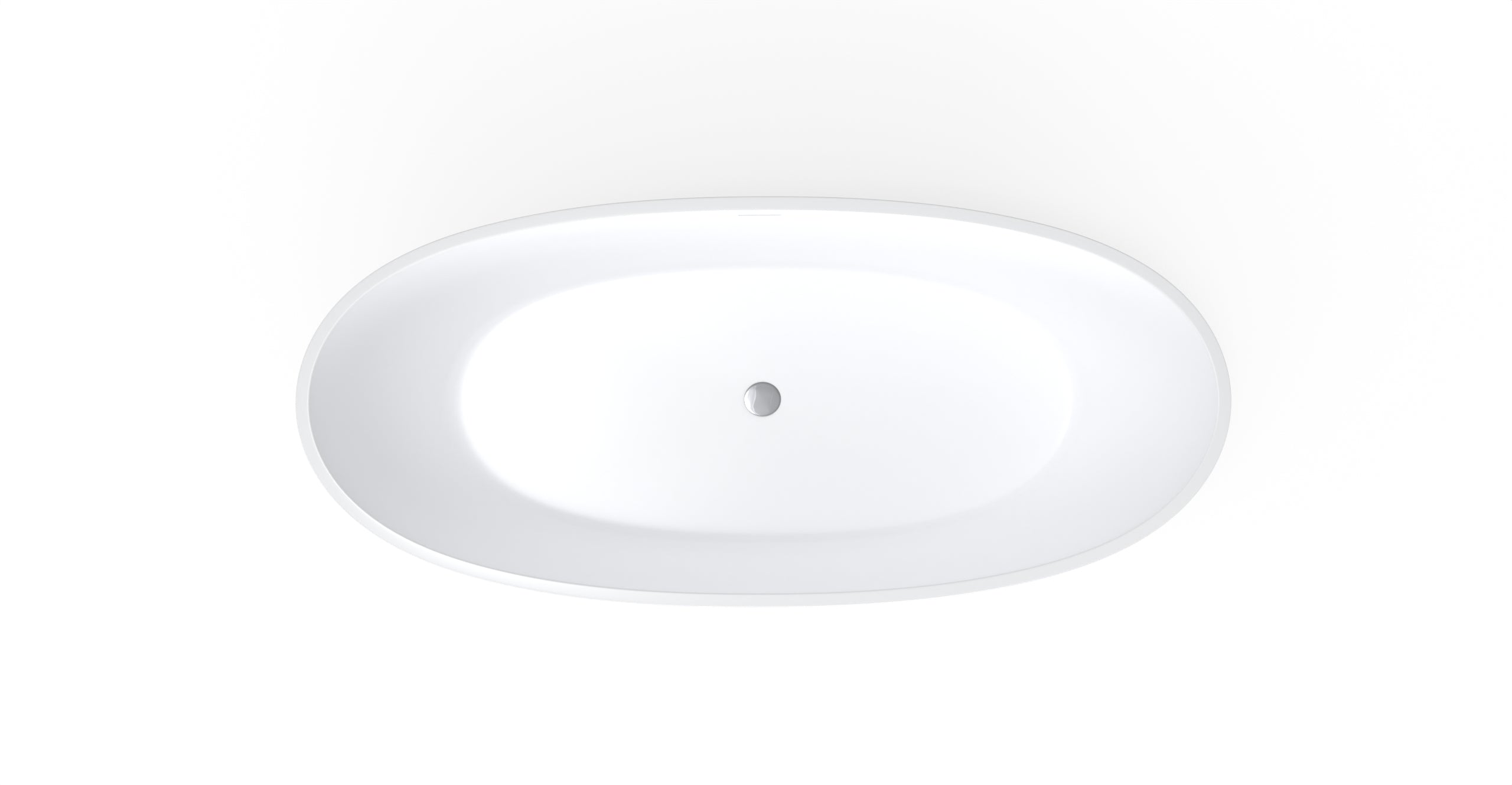 Badeloft BW-10-XL glossy white freestanding bathtub, top view