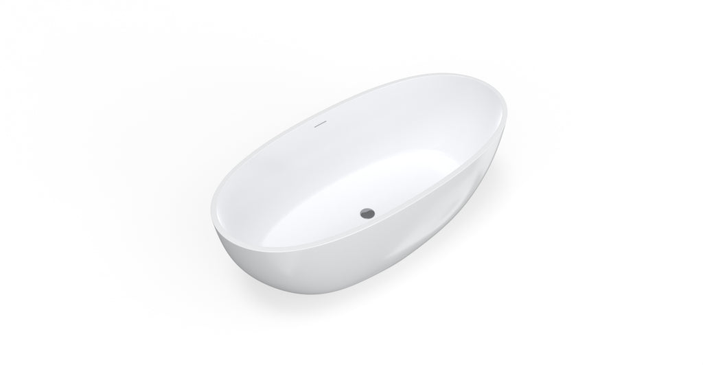 Badeloft BW-10-L glossy white freestanding bathtub, silo view 3