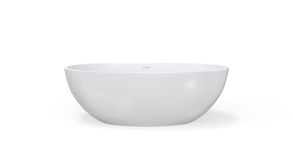 Badeloft BW-10-L glossy white freestanding bathtub, silo view 2