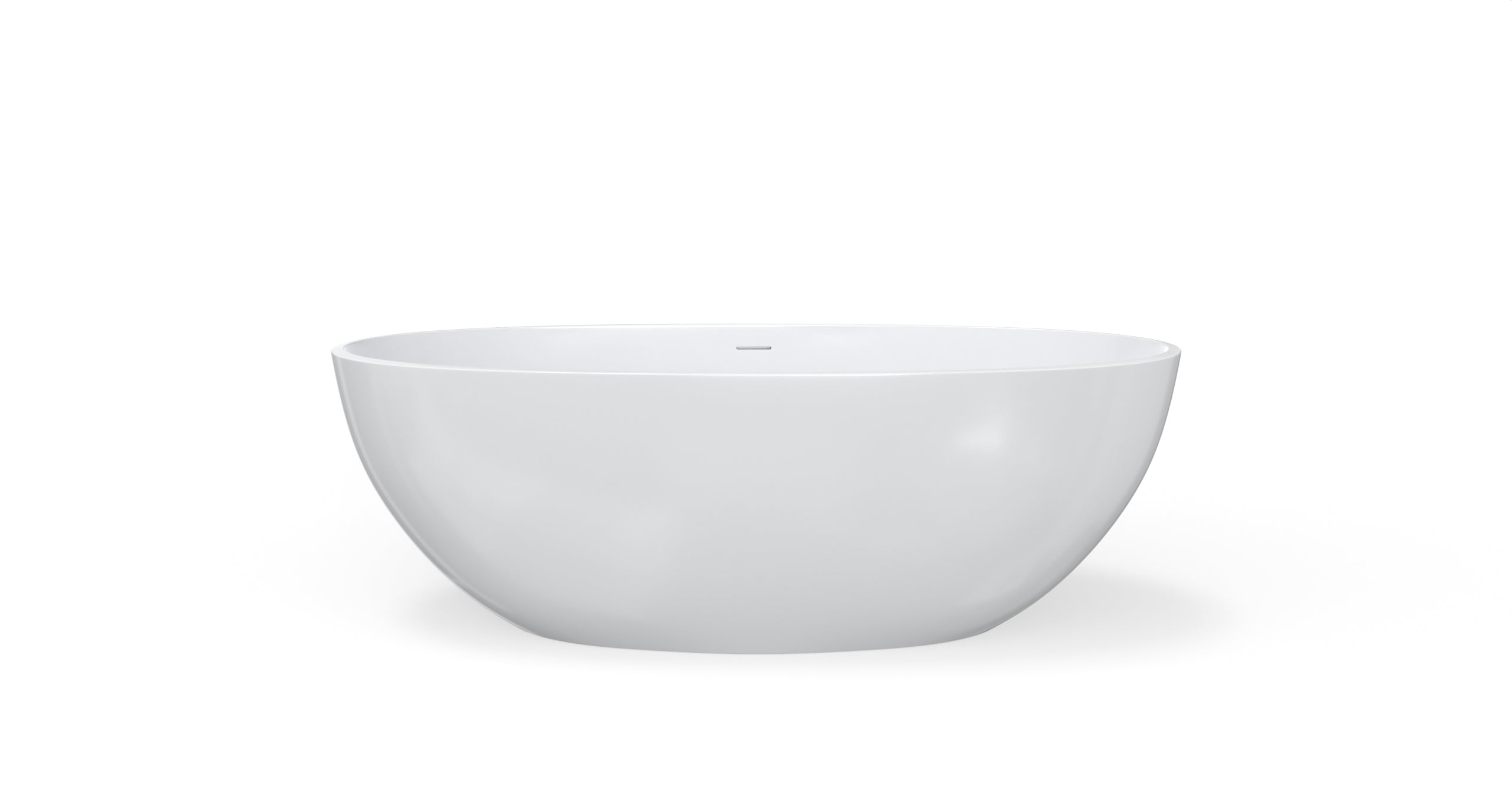Badeloft BW-10-L glossy white freestanding bathtub, silo view 2