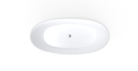 Badeloft BW-10-L glossy white freestanding bathtub, top view