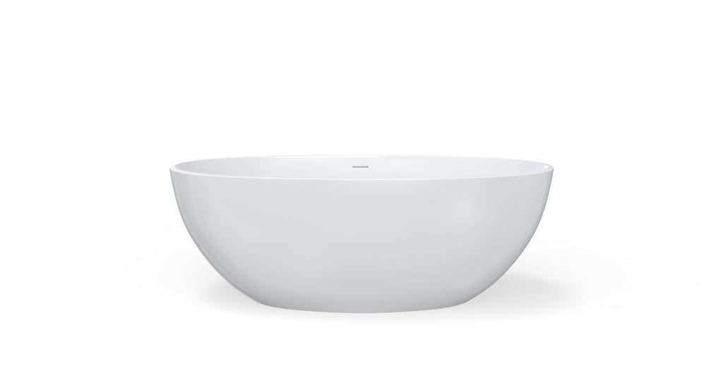 Badeloft BW-10-M glossy white freestanding bathtub, silo view 2