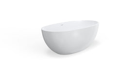 Badeloft BW-10-M glossy white freestanding bathtub, silo view 1