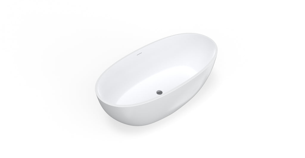 Badeloft BW-10-M glossy white freestanding bathtub, silo view 3