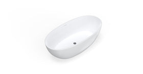 Badeloft BW-10-M glossy white freestanding bathtub, silo view 3