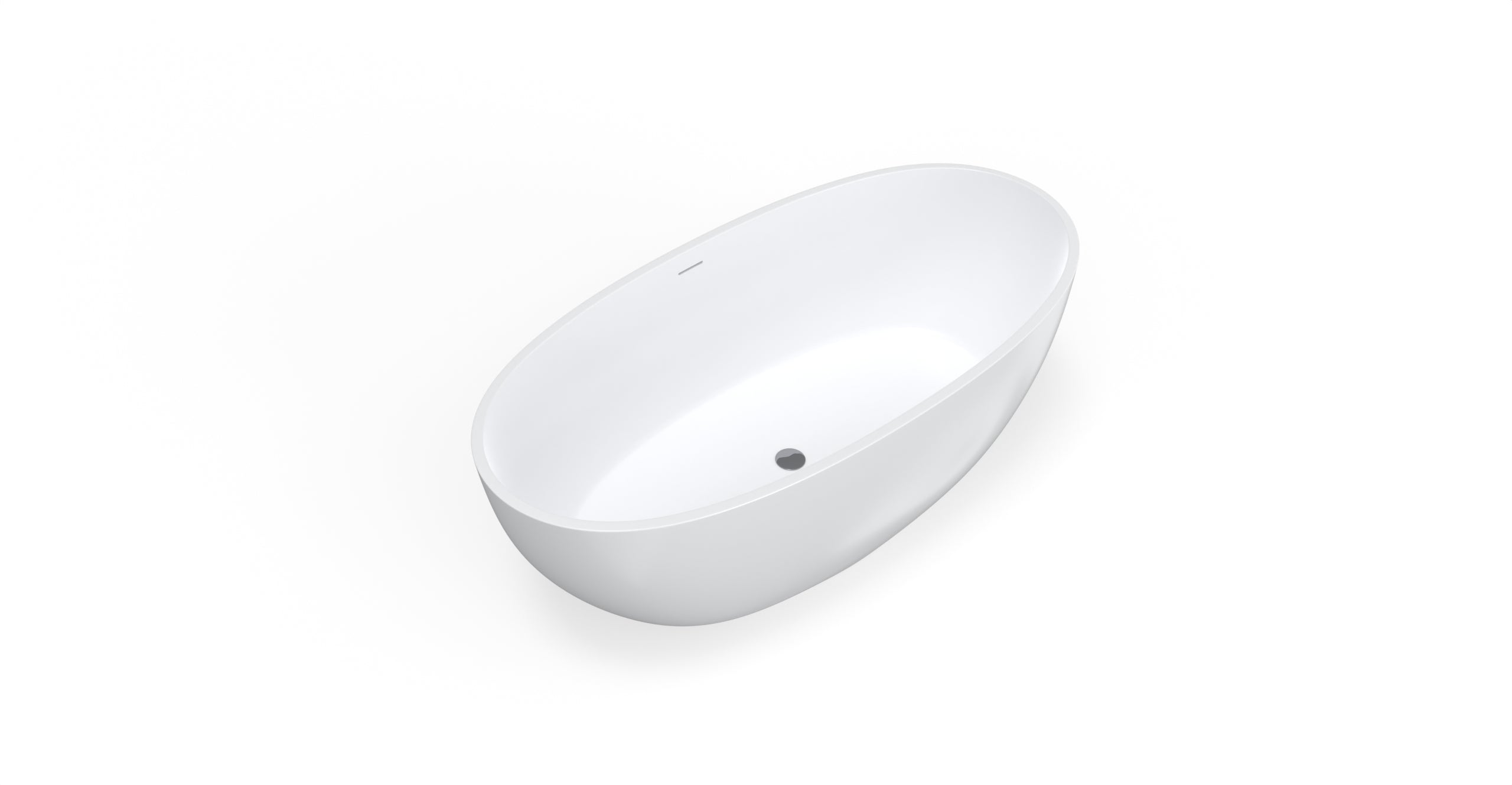 Badeloft BW-10-M glossy white freestanding bathtub, silo view 3