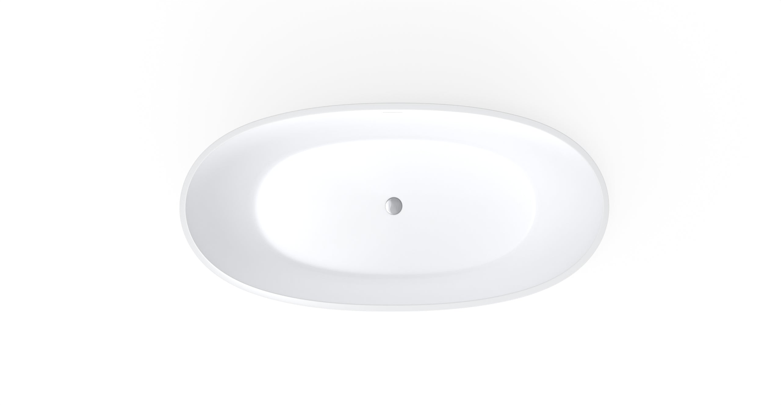 Badeloft BW-10-M glossy white freestanding bathtub, top view