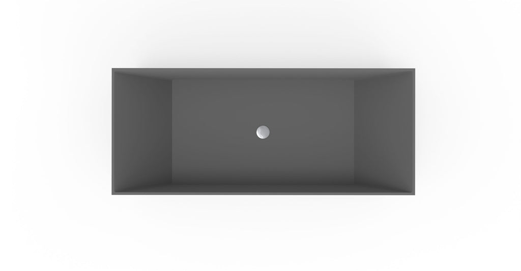 Badeloft BW-07-GRY matte grey freestanding bathtub, top view