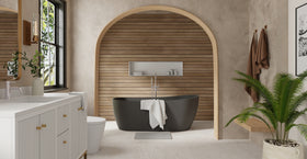 Badeloft BW-09-BLK freestanding bathtub, lifestyle view