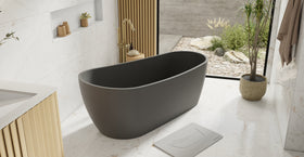 Badeloft BW-09-BLK matte black freestanding bathtub, lifestyle view 5