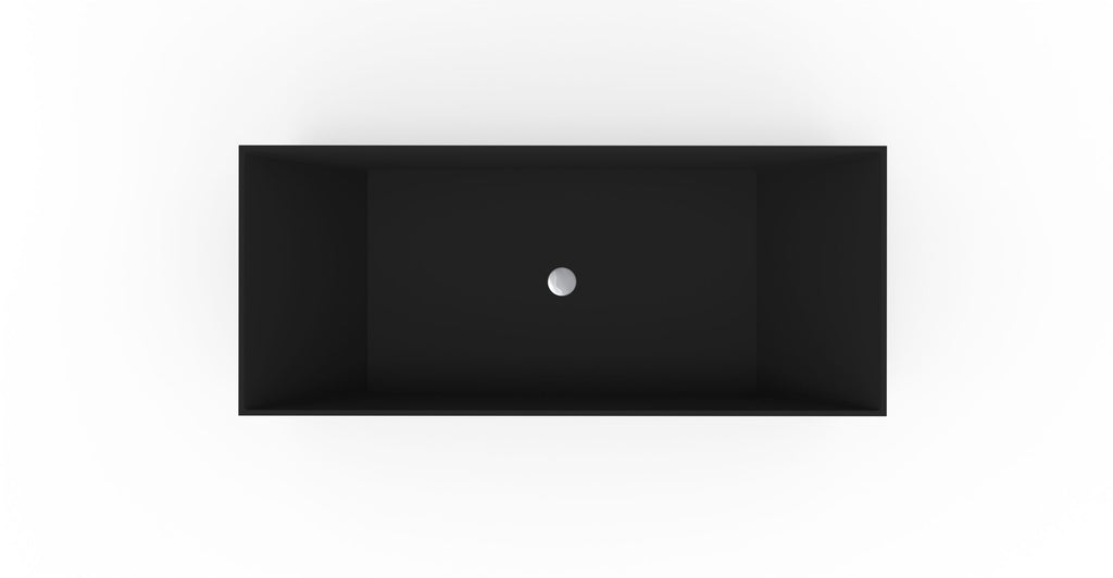 Badeloft BW-07-BLK matte black freestanding bathtub, top view