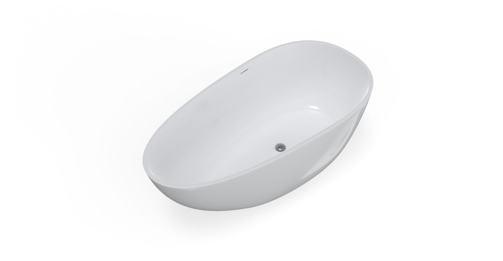 Badeloft BW-01-S glossy white freestanding bathtub, product view