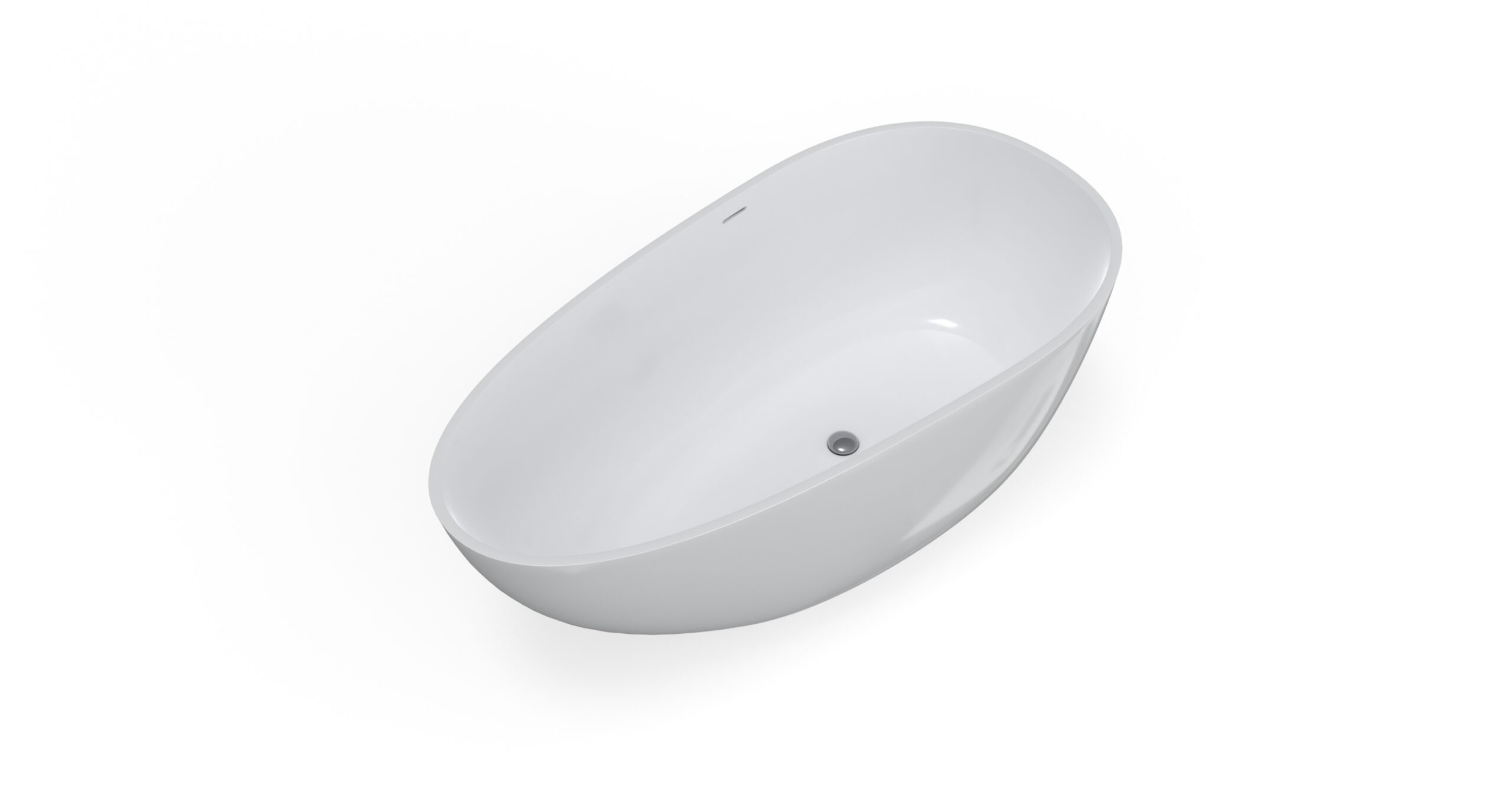 Badeloft BW-01-S glossy white freestanding bathtub, product view