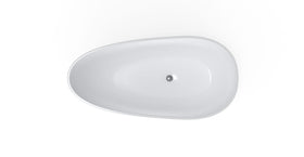 Badeloft BW-01-S glossy white freestanding bathtub, top view