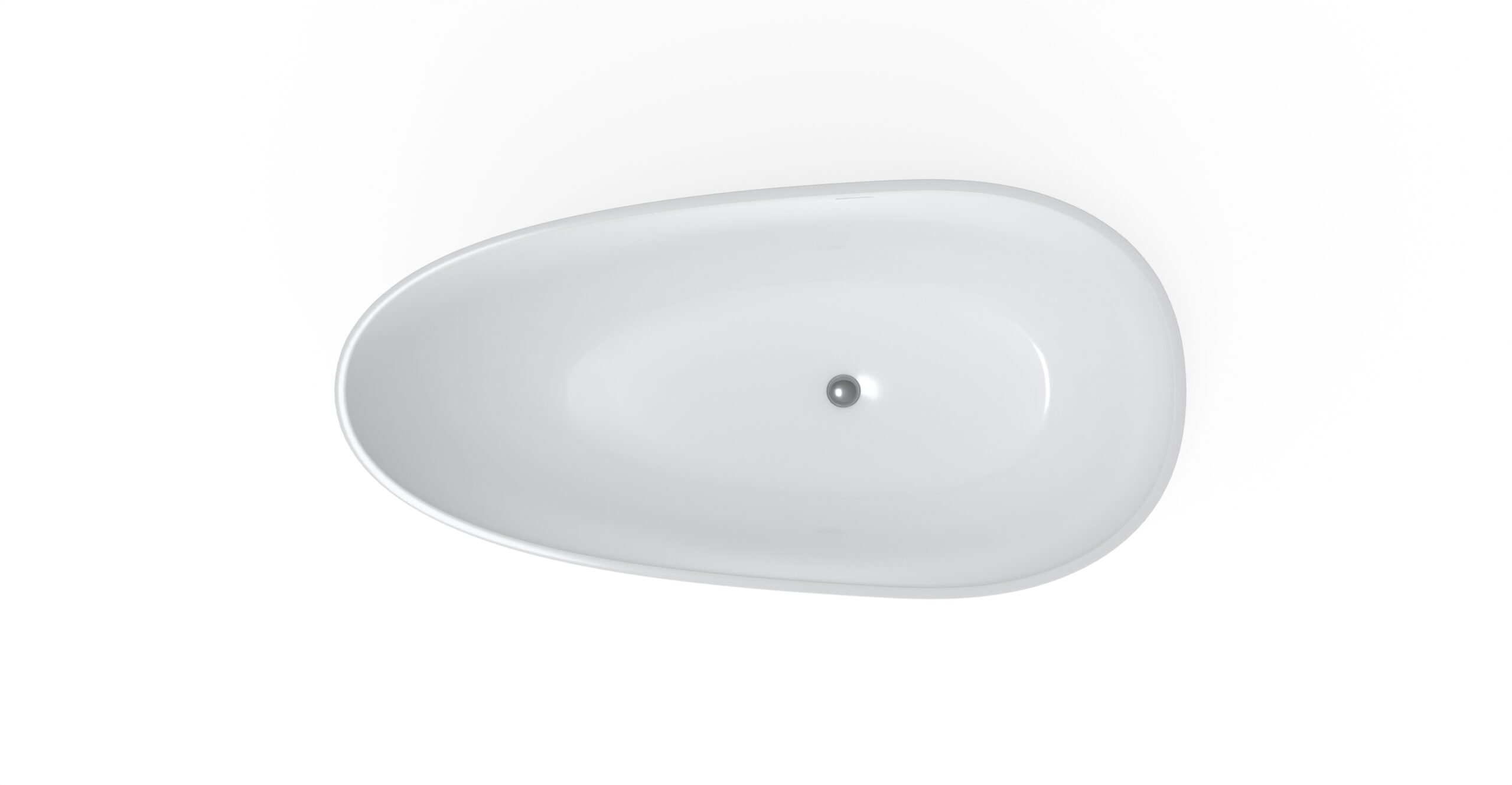 Badeloft BW-01-S glossy white freestanding bathtub, top view