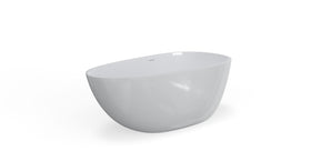 Badeloft BW-01-S glossy white freestanding bathtub, product view 2