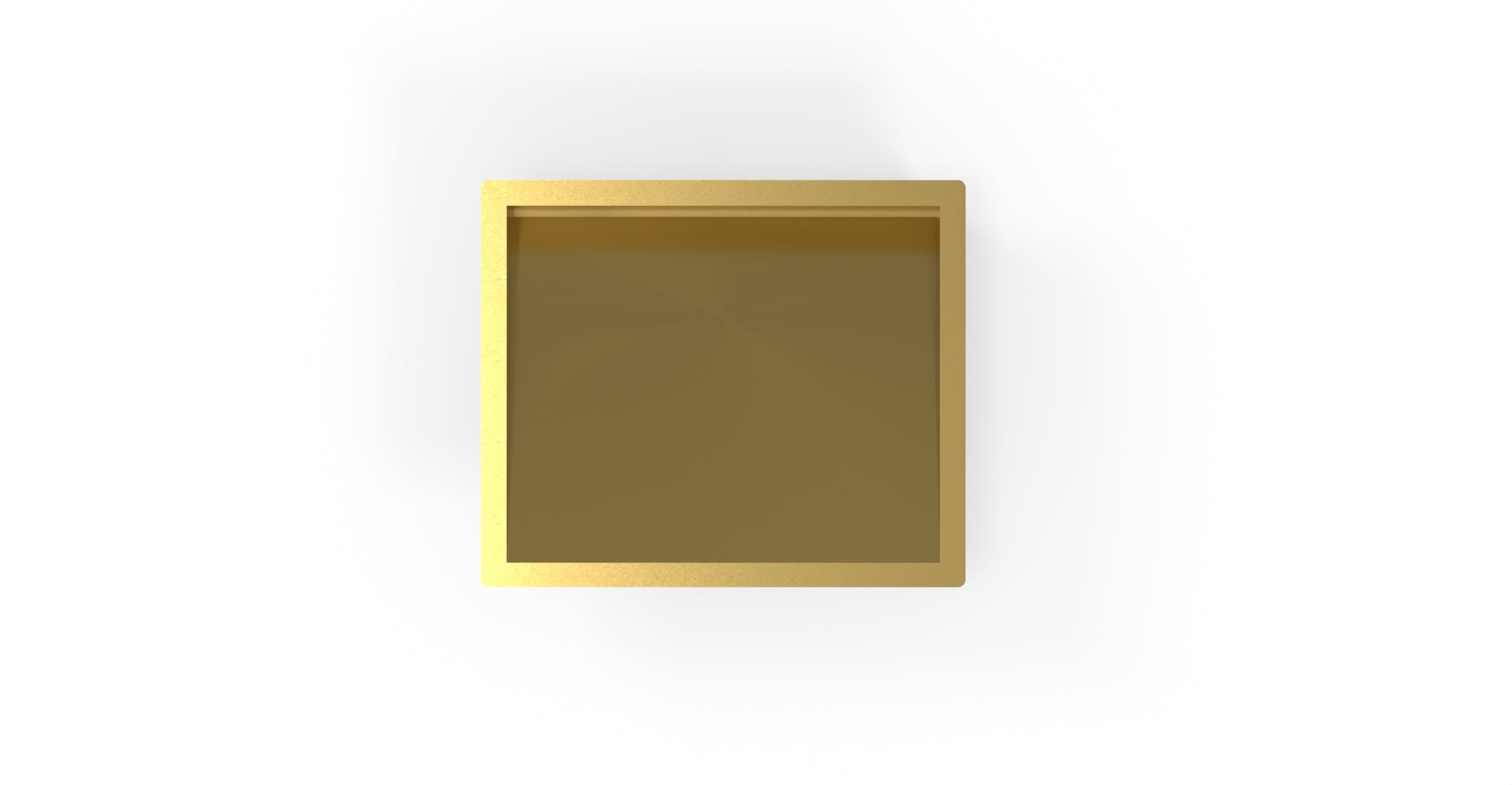 Badeloft ES-UB-04-M brushed gold stainless steel sink, top view