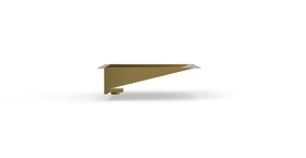 Badeloft ES-UB-04-M brushed gold stainless steel sink, side view
