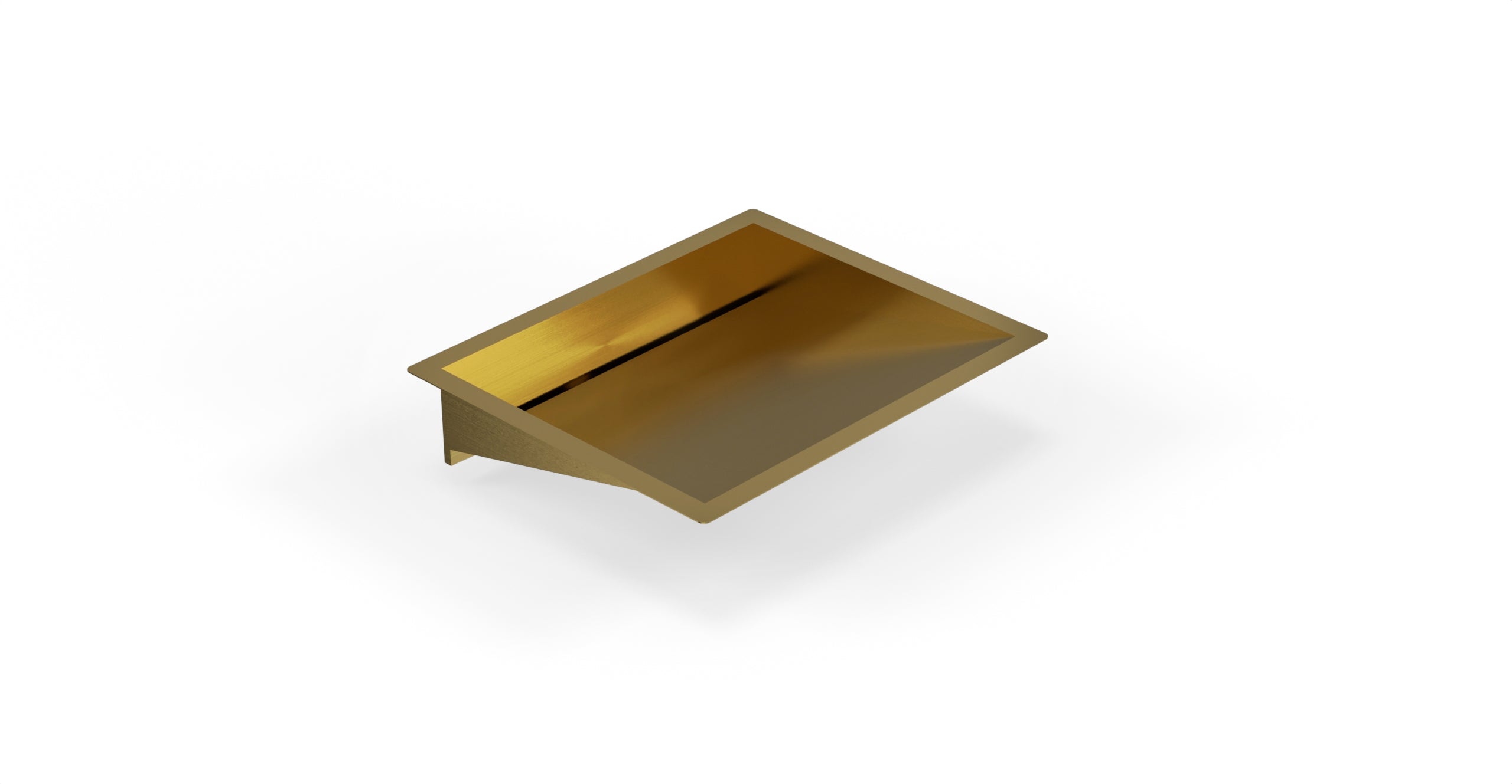 Badeloft ES-UB-04-M brushed gold stainless steel sink, angled view