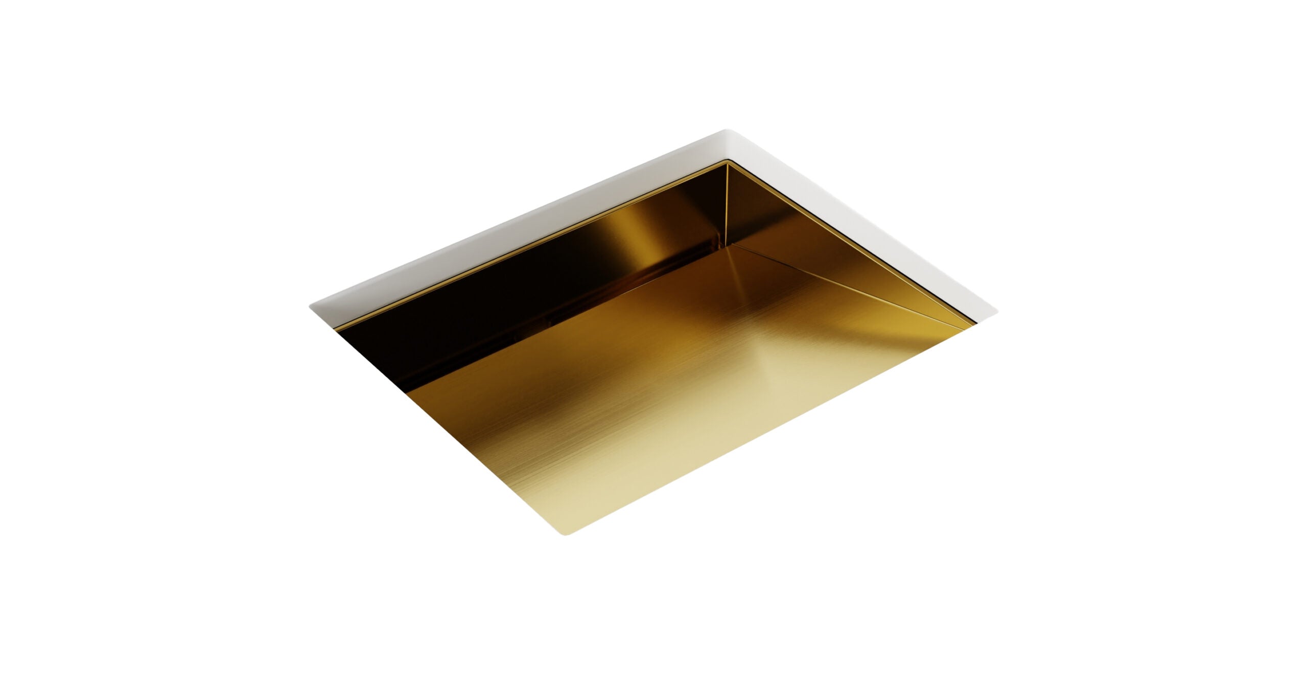 Badeloft ES-UB-04-M brushed gold stainless steel sink, silo view 1