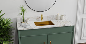 Badeloft ES-UB-04-M brushed gold stainless steel sink, lifestyle view 8