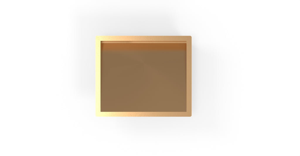 Badeloft ES-UB-04-M brushed rose gold stainless steel sink, top view
