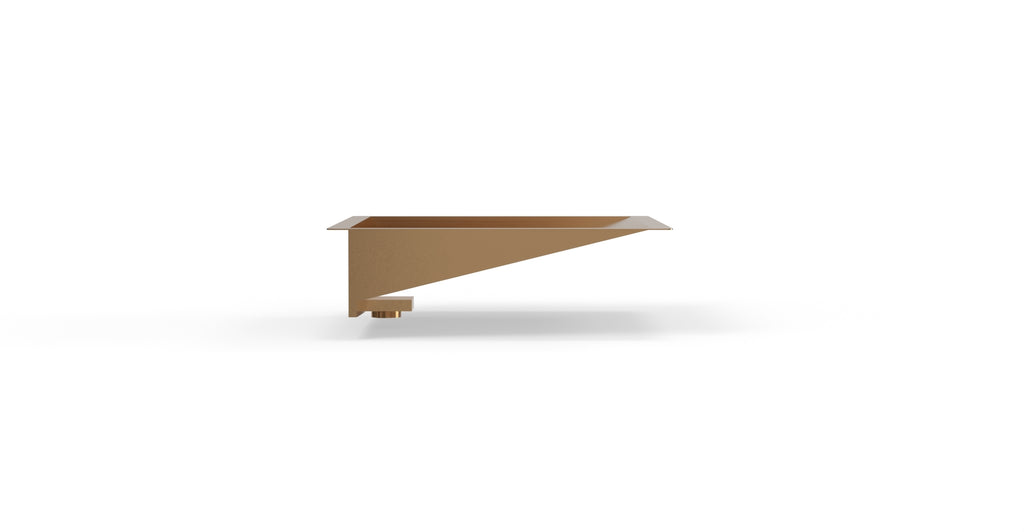 Badeloft ES-UB-04-M brushed rose gold stainless steel sink, side view
