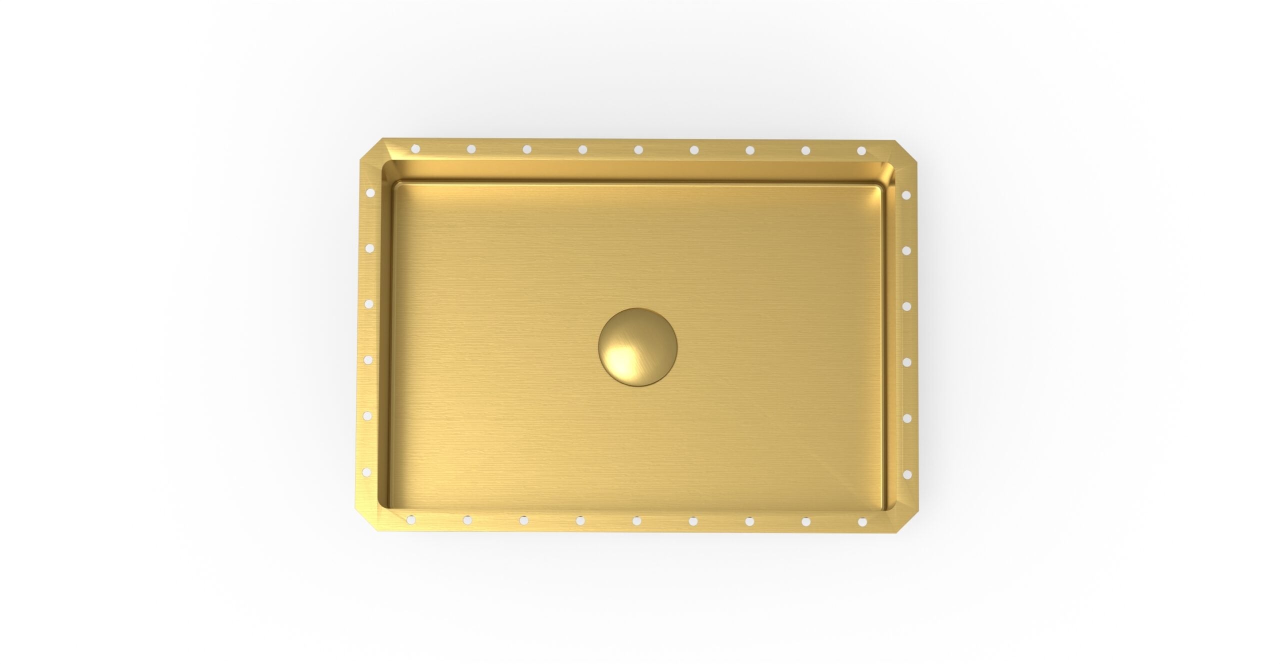 Badeloft ES-UB-03 brushed gold stainless steel sink, product view