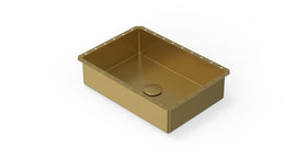 Badeloft ES-UB-03 brushed gold stainless steel sink, product view 4