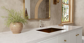 Badeloft ES-UB-03 brushed gold stainless steel sink, lifestyle view 3